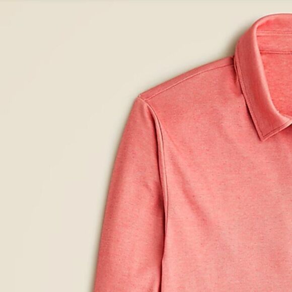 J. Crew BS309 Long-sleeve performance Pink polo shirt COOLMAX® technology - Picture 5 of 15